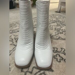 New White Altar’d State Snakeskin Booties